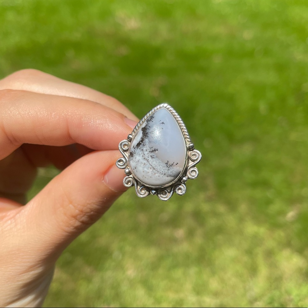 Sterling Silver Dendritic Opal Ring